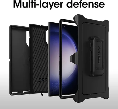 Miniatura 4 de OtterBox Funda para Galaxy S23 Ultra (solamente) - Serie Defender - Negro - Resistente y duradera - con protección de puerto - Incluye soporte