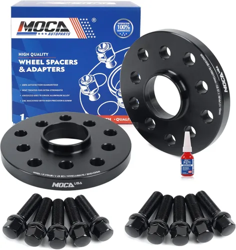 MOCA 2 piezas de espaciadores de rueda de 15 mm 5x100 a 5x112 mm de patrón de pernos 57,1 mm de perforación del cubo M14x1.5 para 1998-2022 para