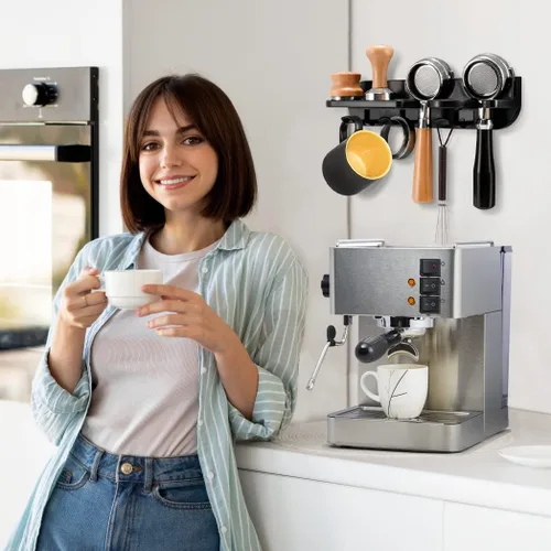 Miniatura 7 de Soporte para manipulación de expreso, organizador de estación de café montado en la pared, distribuidor de café y manipulación de 2.126 in/2.1