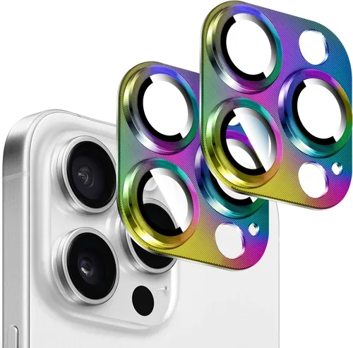 Miniatura 14 de Kucheed 2 protectores de lente de cámara para iPhone 11, aluminio de metal de una pieza con textura 3D, decoración diseñada para decoración