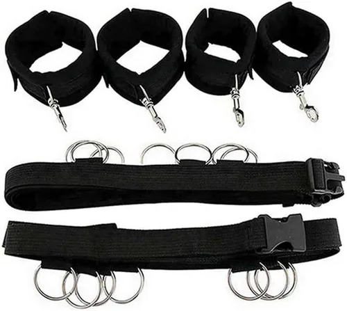 Miniatura 3 de Bed Bonage Restricciones sexuales para adultos, bandas de resistencia sexual para cama tamaño King, correas de cama, kits de amarres de cama