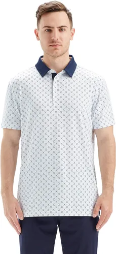 Miniatura 2 de Golf Shirts for Men Dry Fit Short Sleeve Print Performance Moisture Wicking Polo Shirt