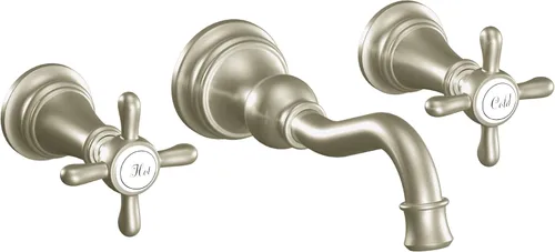 Miniatura 8 de Moen Grifo de baño de arco alto Weymouth de oro cepillado con 2 manijas (válvula se vende por separado), TS42112BG