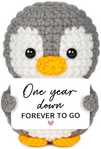 Miniatura 8 de Regalos para relaciones a larga distancia para novio, novia, amistad, regalos de Thinking of You para mejor amiga, pareja, pingüino de ganchillo