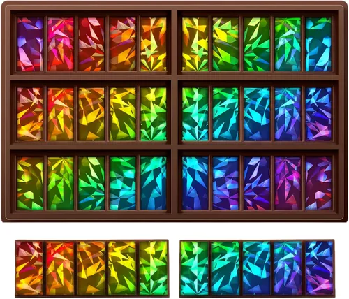 Miniatura 8 de Ziliny Molde holográfico de barra de chocolate con molino de viento y diamante, barra de chocolate con efecto de luz arcoíris, moldes gruesos