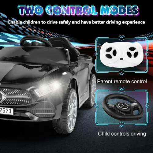Miniatura 3 de Auto de paseo para niños de 12 V con control remoto de 2.4 G, automóvil eléctrico alimentado por batería, puertas dobles, cinturón de seguridad, luz