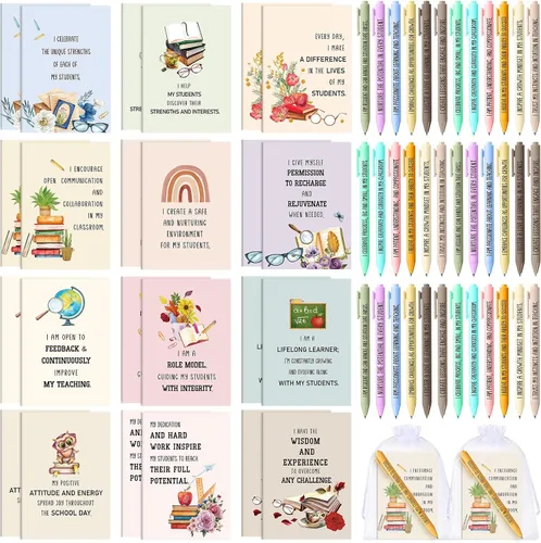 Miniatura 13 de Mooliwe Conjunto de Regalo de Afirmación Positiva de 24 Juegos/48 Piezas, Cuadernos de Gratitud con Bolígrafos, Bolsas Pequeñas, Blocs de Notas