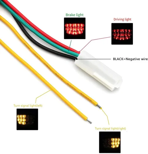 Miniatura 6 de MZS Luz trasera para motocicleta, LED integrado intermitente transparente compatible con EX 300 EX300 2013-2017