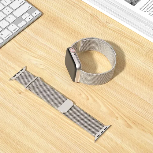 Miniatura 3 de TRA Correa de acero inoxidable compatible con Apple Watch de 38 mm 42 mm 40 mm 44 mm 41 mm 45 mm 46 mm 49 mm, correa de malla con cierre magnético