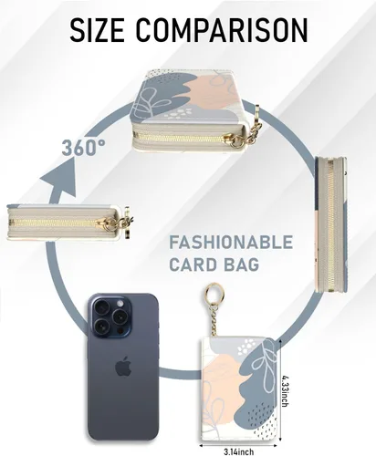 Miniatura 5 de Soporte para tarjetas de crédito, elegante cartera delgada para mujer con bloqueo RFID, perfecta para negocios y uso diario, mantiene tus