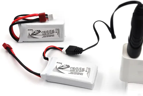 Miniatura 6 de Coonyard Paquete de 2 baterías LiPo de 11.1 V 1200 mAh 30C con enchufe en T de repuesto para WLtoys WL915 WL915-A RC Racing Boat