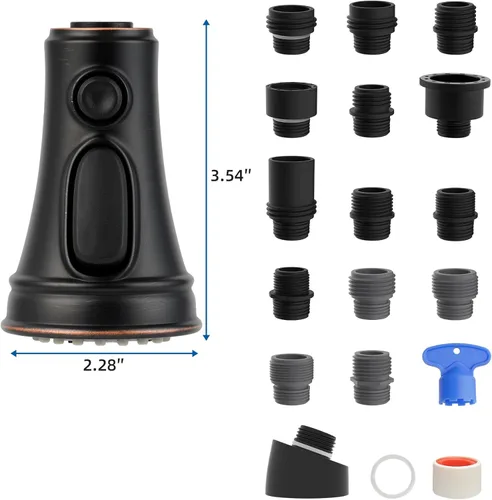 Miniatura 8 de Hibbent Repuesto de cabezal de grifo de cocina, certificado NSF/ANSI/CAN 61 y CUPC, boquilla pulverizadora de grifo extraíble de 3 funciones, 15