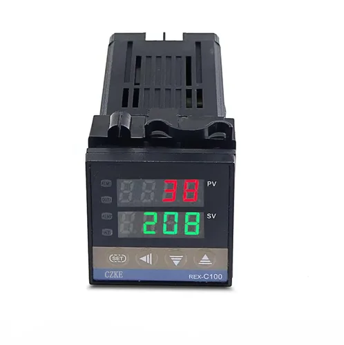 Controlador de temperatura digital PID REX-C100 de 220 V + juego de controlador PID de termopar SSR+K max.40A + disipador de calor (color : REX-C100)