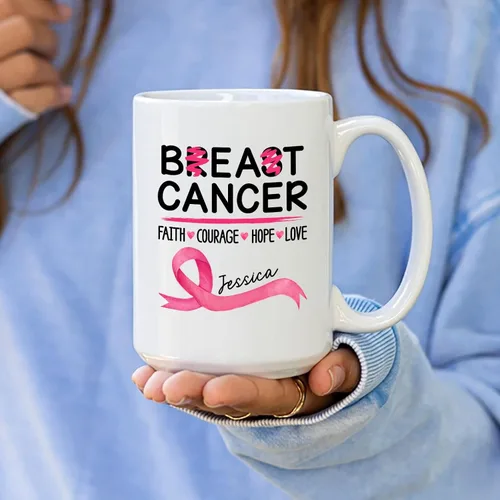 Miniatura 3 de Taza personalizada para sobrevivientes de cáncer, taza de cáncer de mama, taza de cinta rosa, regalo para sobreviviente de cáncer de mama, taza