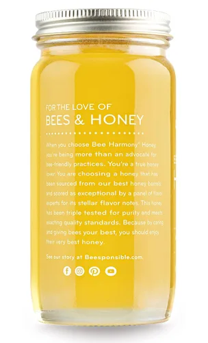 Miniatura 8 de Bee Harmony Miel de trébol cruda, 12 onzas (paquete de 2 tarros), fabricada en los Estados Unidos