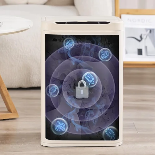 Miniatura 8 de ELPHECO Basurero de Acero Inoxidable para Oficina con Sensor de Movimiento, Basurero sin Contacto, Basurero Inteligente Automático, Contenedor