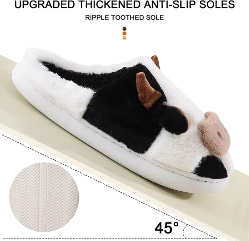 Miniatura 3 de TOPALL Pantuflas para mujeres y hombres, con bordado mejorado, mullidas, mullidas, cómodas, antideslizantes, cálidas, para interiores y exteriores