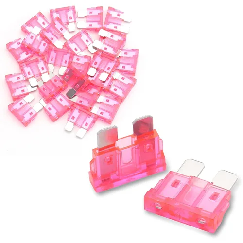 Miniatura 12 de Baomain Fusibles de hoja de 1 amperio, 1A, 32 V, fusible de acción rápida para automóvil, camión, protección contra cortocircuitos, fusibles