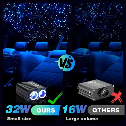 Miniatura 2 de Twinkle Starlight Headliner Light,32W 1000pcs 13.1ft LED Star - Kit de luz de fibra óptica para techo con aplicación/control remoto