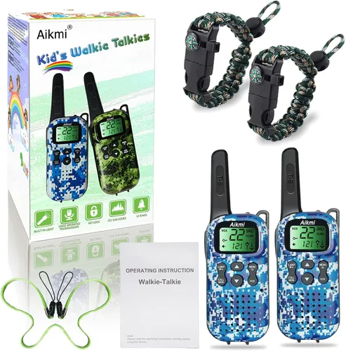 Miniatura 7 de Juguetes para niños Walkie Talkies para niños de 5, 6, 7, 8 años, juego de simulación, policía, militar, caza de espías, campamento, juguetes al Azul