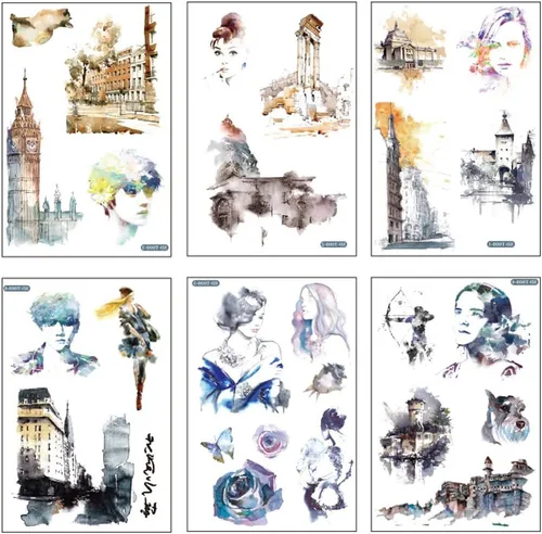 Miniatura 9 de 12 hojas de lindas calcomanías washi kawaii animales artesanales calcomanías decorativas para álbumes de recortes, planificador diario, collage