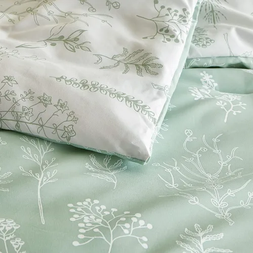 Miniatura 7 de Bedsure Juego de edredón de tamaño Queen, color verde salvia, lindo, floral, 3 piezas, 1 suave edredón reversible con flores y 2 fundas de almohada