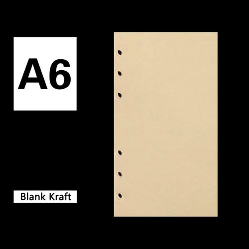 Miniatura 2 de A6 - 80 hojas/160 páginas forradas de papel perforado de hojas sueltas para carpeta de 6 agujeros, organizador personal, diario, planificador