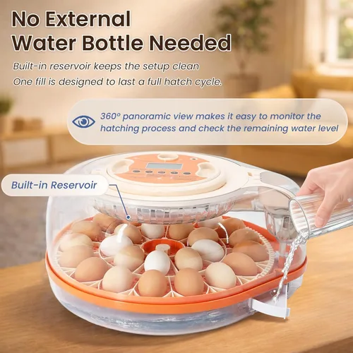 Miniatura 3 de Incubadora inteligente de huevos de pollo con control de voz, 26 incubadoras de pollo/59 pájaros para incubar huevos, girador automático de huevos