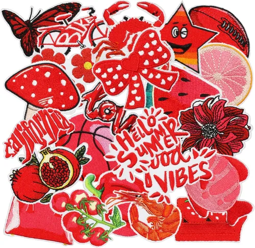 Miniatura 65 de 24 parches retro bohemios para planchar o coser, bonitos apliques bordados femeninos, decoración de moda para ropa, sombrero, bolso, vestido, Planta