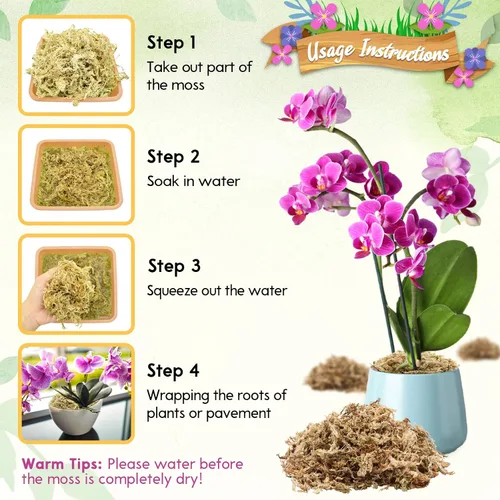 Miniatura 4 de Riare 1.1 libras de musgo esfagnum de alta calidad, plantas de turba de esfagnum largo natural, secado con musgo, plantas carnívoras mezcla