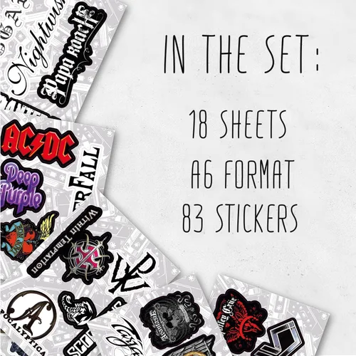 Miniatura 2 de BulbaCraft Pegatinas Legendarias de Bandas de Rock – Adhesivos de Vinilo para Laptop de Heavy Metal - Pegatinas de Bandas de Vinilo para Adultos