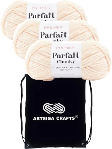 Miniatura 17 de Premier Yarns Parfait Chunky Black 1150-10 (6 madejas, el mismo lote de tinte) Peso S voluminoso #6 hilo de poliéster para ganchillo y tejer