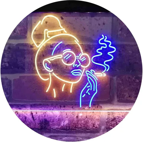 Miniatura 13 de ADVPRO Señal de neón LED de doble color rojo y azul para fumar mujer mala perra cueva cobertizo cueva st6s43-i3869-rb