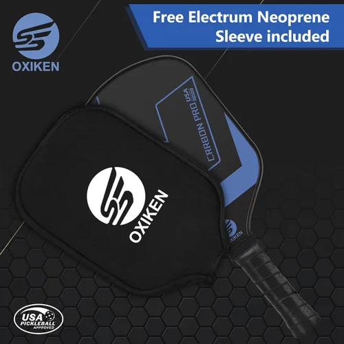 Miniatura 7 de OXIKEN - Paletas de pickleball de 0.630 in 2026 aprobadas por USAPA T700 de fibra de carbono (CFS), grano alto y giro, núcleo de panal, mango Azul
