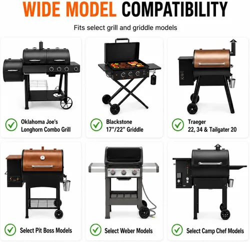 Miniatura 3 de Hisencn Rejilla Universal para Parrilla de Gas/Pellets de Madera/Plancha/Parrilla Ahumadora, Rejilla de Calentamiento Ajustable, Rejilla Superior