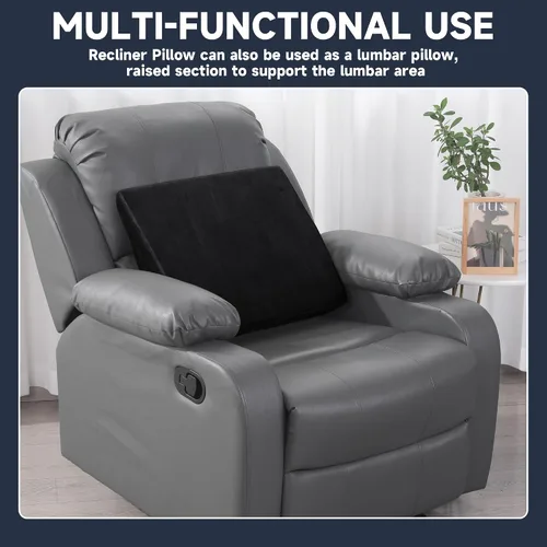 Miniatura 6 de MABOZOO Almohada reclinable de cuña, cojín de espuma extra grande para reposapiés con correas ajustables, extensor de reposapiés reclinable, Negro