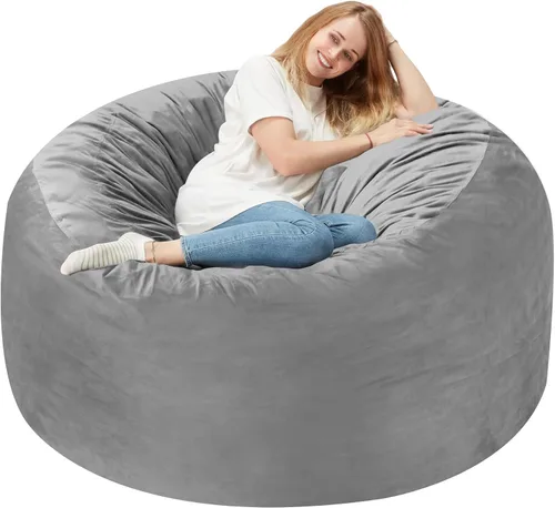 Miniatura 19 de Homguava - Sillón puff de 3 pies Sillón estilo puff grande de 3 pulgadas con relleno de espuma viscoelástica, sofá suave con funda de terciopelo
