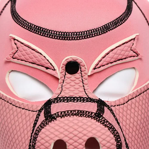 Miniatura 5 de Máscara de cerdito Máscara de cabeza completa de neopreno Máscara de cabeza de animal Máscara de disfraz de cabeza de cerdo Máscaras Rosa