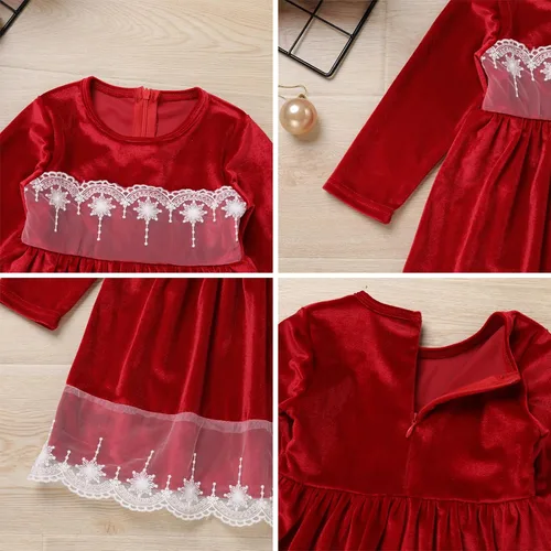 Miniatura 65 de IDOPIP Vestido tutú de terciopelo para niñas pequeñas, vestido de manga larga para princesa, Navidad, cumpleaños, fiesta, boda, vestidos de otoño e