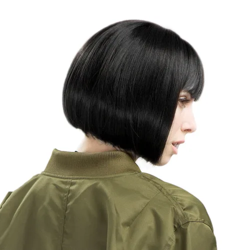 Miniatura 5 de REECHO peluca corta con flequillo, de cabello sintético, para cosplay, para mujeres
