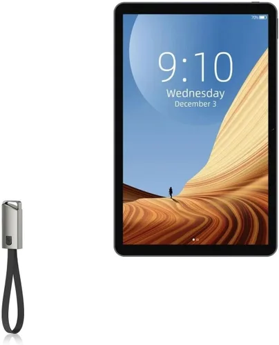 BoxWave Cable compatible con Chuwi HiPad Air - Cargador de llavero USB tipo C, llavero USB tipo C a cable USB tipo A de 8 pulgadas, color negro
