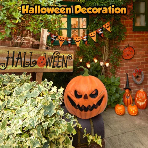 Miniatura 4 de HugOutdoor Máscara de calabaza aterradora de Halloween, accesorios de disfraces de látex, máscara de cabeza de calabaza para fiesta