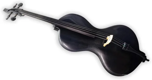 Miniatura 3 de TARIO Violonchelo eléctrico de tamaño completo 4/4 con pastilla activa de sombra, diapasón de ébano, acabado de fibra de carbono texturizada, cuerpo