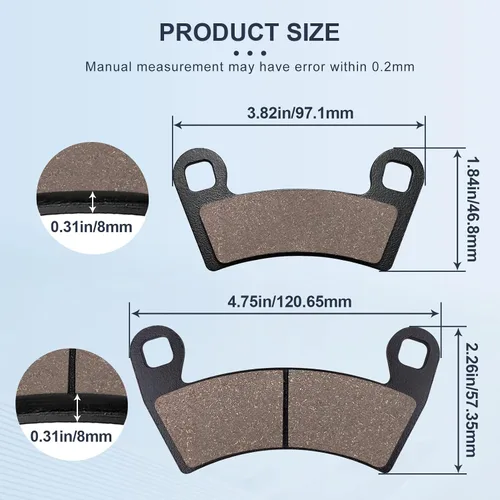 Miniatura 3 de Pastillas de freno delanteras y traseras para Polaris Ranger XP 1000 2018-2023 General 1000 EPS 2016-2020 Ranger Crew XP 1000 2019-2020