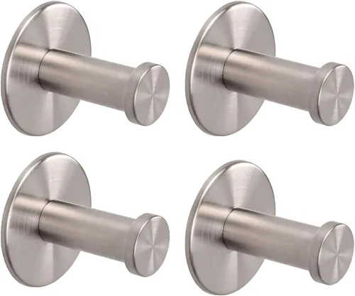 Miniatura 15 de Ganchos para Toallas de Baño, Paquete de 6 Ganchos Autoadhesivos para Abrigos, Gancho Resistente para Bata Sin Perforación, Colgador de Ropa Negro 6