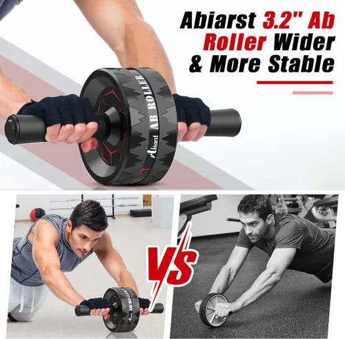 Miniatura 2 de Abiarst Ab Roller Wheel, Abs Workout Equipment for Abdominal & Core Strength Training, Home Gym Exercise Wheels for Men Women, with Knee Pad