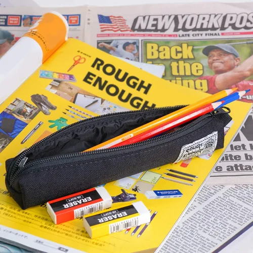 Miniatura 9 de Rough Enough - Estuche delgado pequeño para lápices, para niñas, niños, adultos, escuela, oficina, suministros de papelería con cordura negra