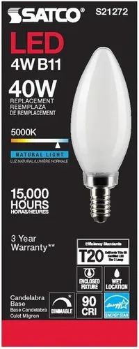 Miniatura 6 de Satco S21272 4B11/LED/950/FR/120V/E12-paquete de 6