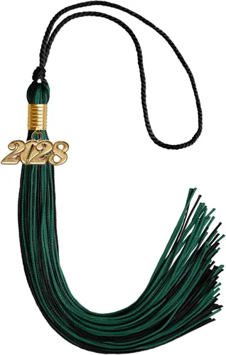 Miniatura 148 de Endea Graduation - Borla de doble color mixto con fecha dorada (negro/dorado antiguo, 2021)
