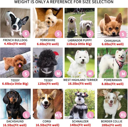 Miniatura 5 de Juego de arnés y correa para perros pequeños, ajustable, reflectante, sin tirones, chaleco para cachorro con collar de corbatín, correa y bolsa